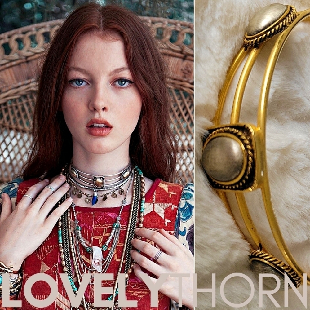 VANESSA MOONEY // ltd ed gold & silver medallion triple prong collar choker